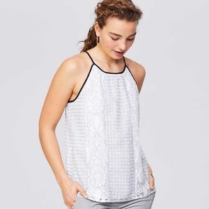 LOFT lace halter top sz L